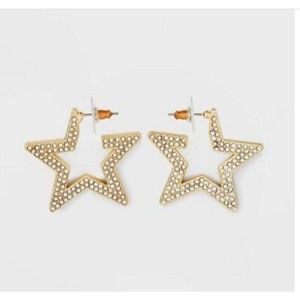 Sugarfix by BaubleBar " Wish Upon A Star" Gold Crystal Statement Earrings